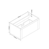 Badkamermeubel Wood Vision 80x47x38cm met Topblad en waskom Badkamermeubel Wood Vision 80x47x38cm met Topblad en waskom