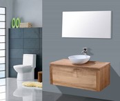 Badkamermeubel Wood Vision 100x47x38cm met Topblad en waskom