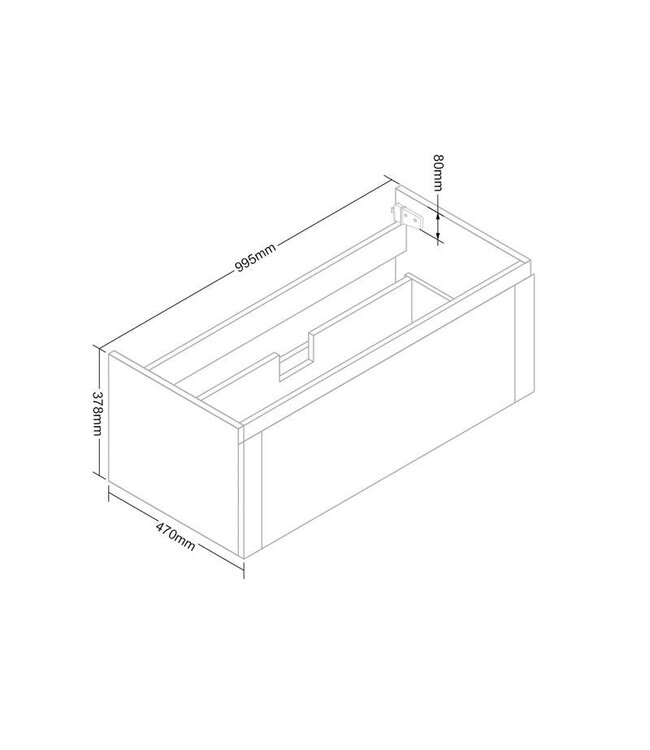 SANI-SUPPLY Badkamermeubel Wood Vision 100x47x38cm met Topblad en waskom