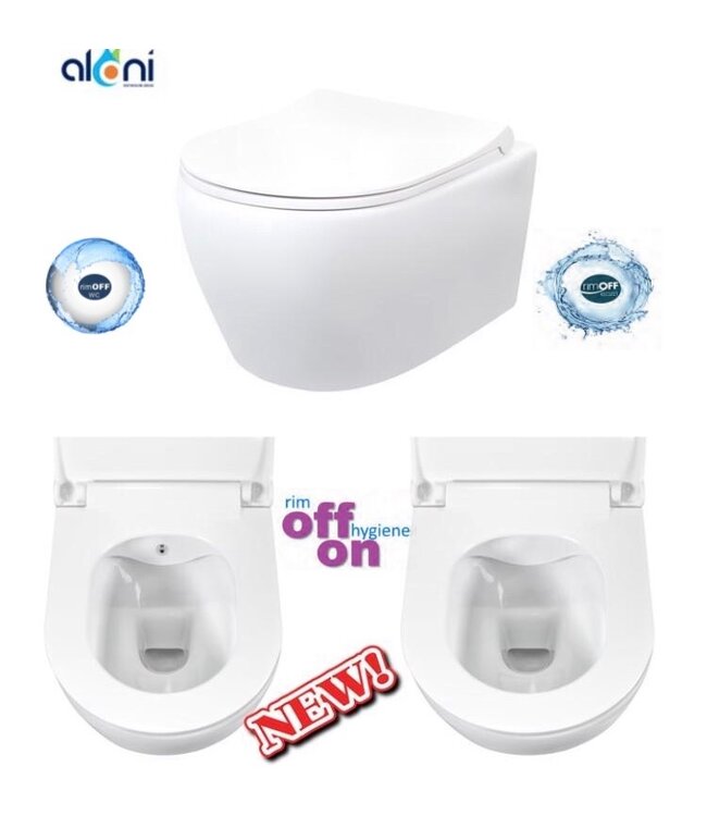 Creavit Aloni Randloos Hangtoilet met bidet incl. toiletbril Softclose Flat