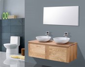 Badkamermeubel Wood Vision 120x47x38cm met Topblad en waskommen