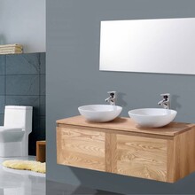 Badkamermeubel Wood Vision 120x47x38cm met Topblad en waskommen