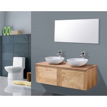 Badkamermeubel Wood Vision 120x47x38cm met Topblad en waskommen