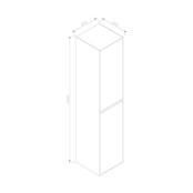 SaniPro Wood Kolomkast Eiken 160cm tweedeurs