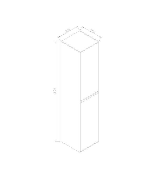 SaniPro Wood Kolomkast Eiken 160cm tweedeurs