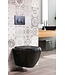 Hangtoilet Glans Zwart met bidet Keramiek Diepspoel Nano Coating EasyClean Creavit Glans Zwart TP325 incl toiletbril