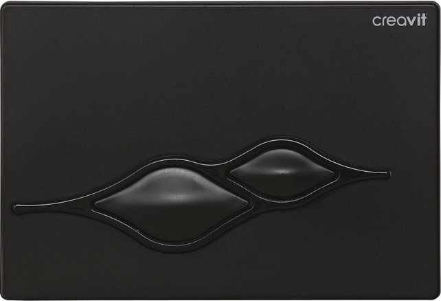 Hangtoilet set Glans zwart met Bidet Creavit tp325 zwart Inbouwreservoir, bidetkraan en bedieningspaneel zwart toiletbril softclose.