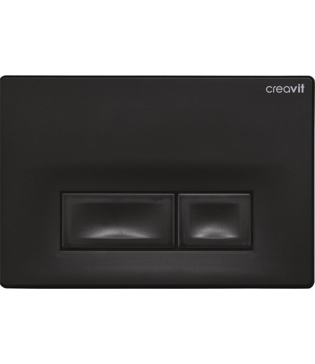 Hangtoilet set Glans zwart met Bidet Creavit tp325 zwart Inbouwreservoir, bidetkraan en bedieningspaneel zwart toiletbril softclose.