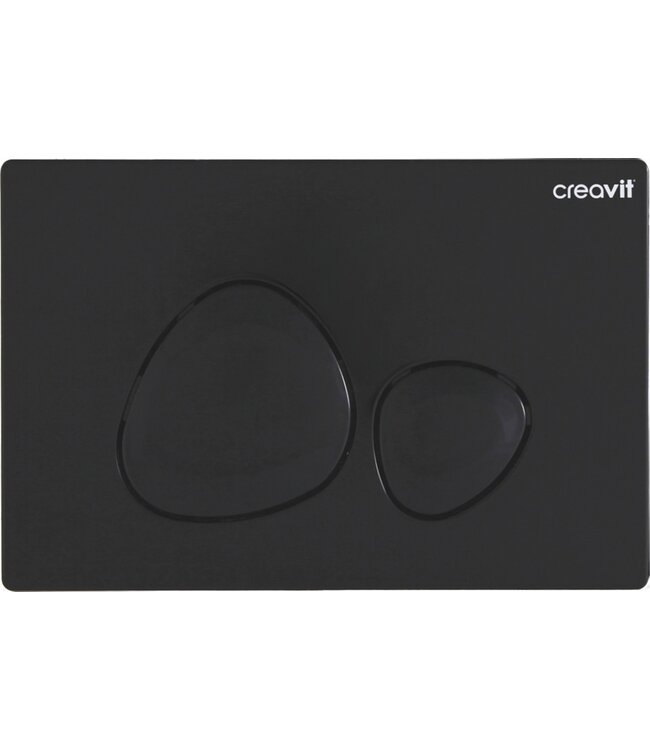 CREAVIT Hangtoilet set Glans zwart met Bidet Creavit tp325 zwart Inbouwreservoir, bidetkraan en bedieningspaneel zwart toiletbril softclose.