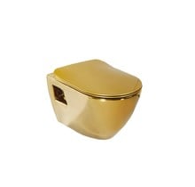 Hangtoilet Terra Goud incl. Sofclose toiletbril Creavit TP325 Wandcloset Goud