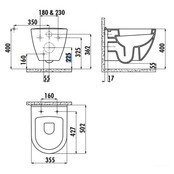 Hangtoilet Goud Creavit Tera TP325 incl. Softclose toiletbril