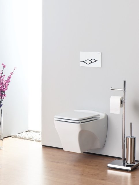Design Hangtoilet met bidet Creavit BL320 RVS sproeier Taharet incl. Toiletbril Soft close