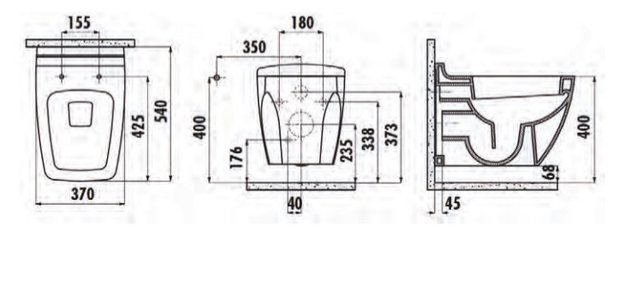 Design Hangtoilet met bidet Creavit BL320 RVS sproeier Taharet incl. Toiletbril Soft close