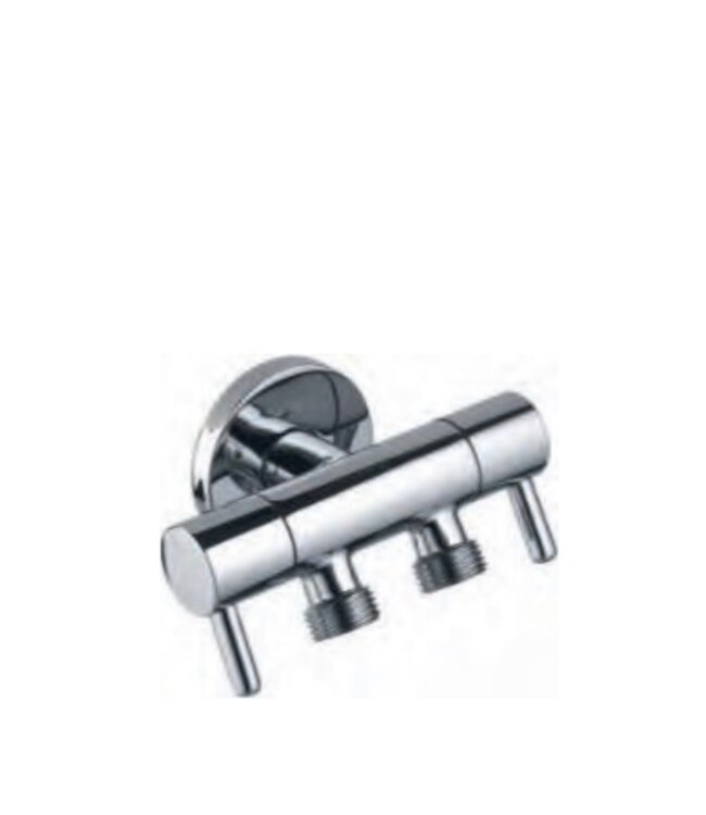 CREAVIT Creavit Dubbeldienstkraan bidetkraan met dubbel uitgang Hoekstopkraan geschikt voor Staandtoilet