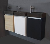 Toiletmeubel Trendline Stone Wit 40x52x22cm Kraangat Rechts MDF Rechtsdraaiend Softclose Greeploos Natuurstenen Wasbak Toiletmeubel Trendline Stone Wit 40x52x22cm Kraangat Rechts MDF Rechtsdraaiend Softclose Greeploos Natuurstenen Wasbak