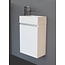 SaniPRO Toiletmeubel Trendline Hoogglans Wit 40x52x22cm Kraangat Rechts MDF Rechtsdraaiend Softclose Greeploos Mineraalmarmer Fontein