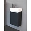 SANI-SUPPLY Toiletmeubel Trendline Hoogglans Antraciet 40x52x22cm L/R Kraangat Rechts MDF Rechtsdraaiend Softclose Greeploos Mineraalmarmer Fontein