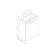 Toiletmeubel Trendline Hoogglans Antraciet 40x52x22cm L/R Kraangat Rechts MDF Rechtsdraaiend Softclose Greeploos Mineraalmarmer Fontein