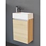 SANI-SUPPLY Toiletmeubel Trendline Light Wood 40x52x22cm L/R Kraangat Rechts MDF Rechtsdraaiend Softclose Greeploos Mineraalmarmer Fontein