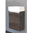 SANI-SUPPLY SaniPro Toiletmeubel Trendline Century Oak 40x52x22cm L/R Kraangat Rechts MDF Rechtsdraaiend Softclose Greeploos Mineraalmarmer Fontein