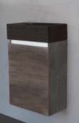 Toiletmeubel Trendline Stone Century Oak 40x52x22cm Kraangat Rechts MDF Rechtsdraaiend Softclose Greeploos Natuurstenen Wasbak Toiletmeubel Trendline Stone Century Oak 40x52x22cm Kraangat Rechts MDF Rechtsdraaiend Softclose Greeploos Natuurstenen Wasbak
