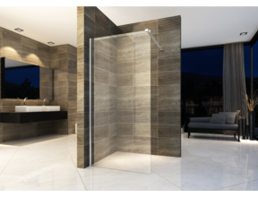 Inloopdouche 120x200cm Antikalk Helder Glas Aloni Eco Antikalk Omkeerbaar Helderglas 8mm Veiligheidsglas Nanocoating Chroom Profiel