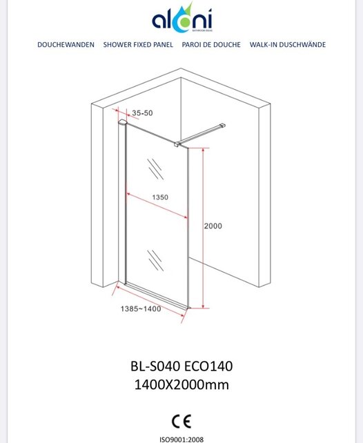 Inloopdouche 140x200cm Antikalk Helder Glas Aloni Eco Antikalk Omkeerbaar Helderglas 8mm Veiligheidsglas Nanocoating Chroom Profiel Inloopdouche 140x200cm Antikalk Helder Glas Aloni Eco Antikalk Omkeerbaar Helderglas 8mm Veiligheidsglas Nanocoating Chroom Profiel