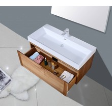 Badkamermeubelset 100cm Sanipro Vision Trend massief eiken hout met Kunstmarmer wasbak