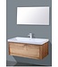 Badkamermeubelset 100cm Sanipro Vision Trend massief eiken hout met Kunstmarmer wasbak
