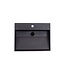 Wastafel Zwart Mat Quartz Trend 60x47x12 cm met 1 kraangat overloop