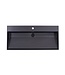 Wastafel Zwart Mat Quartz Trend 100x47x12 cm met 1 kraangat met overloop