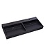 Wastafel Quartz Trend Mat Zwart 120x47x12 cm dubbele bak met 2 kraangaten met overloop
