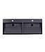Wastafel Quartz Trend Mat Zwart 120x47x12 cm dubbele bak met 2 kraangaten met overloop