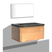 Badkamermeubelset 80cm met wastafel Vision Stone Sanipro massief eiken hout met natuursteen wasbak