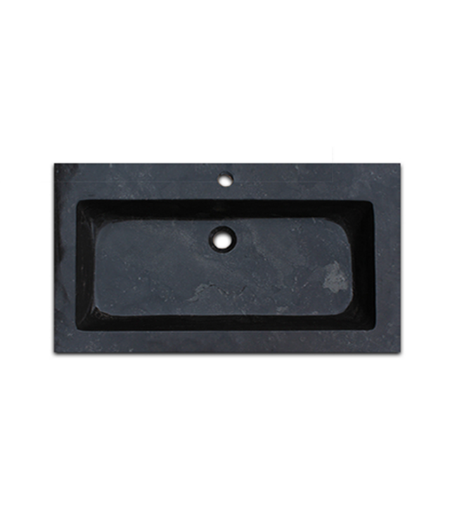 Badkamermeubelset 80cm met wastafel Vision Stone Sanipro massief eiken hout met natuursteen wasbak