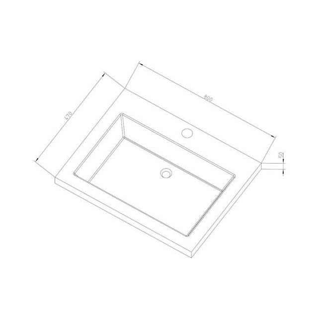 Badkamermeubelset 80cm met wastafel Vision Stone Sanipro massief eiken hout met natuursteen wasbak