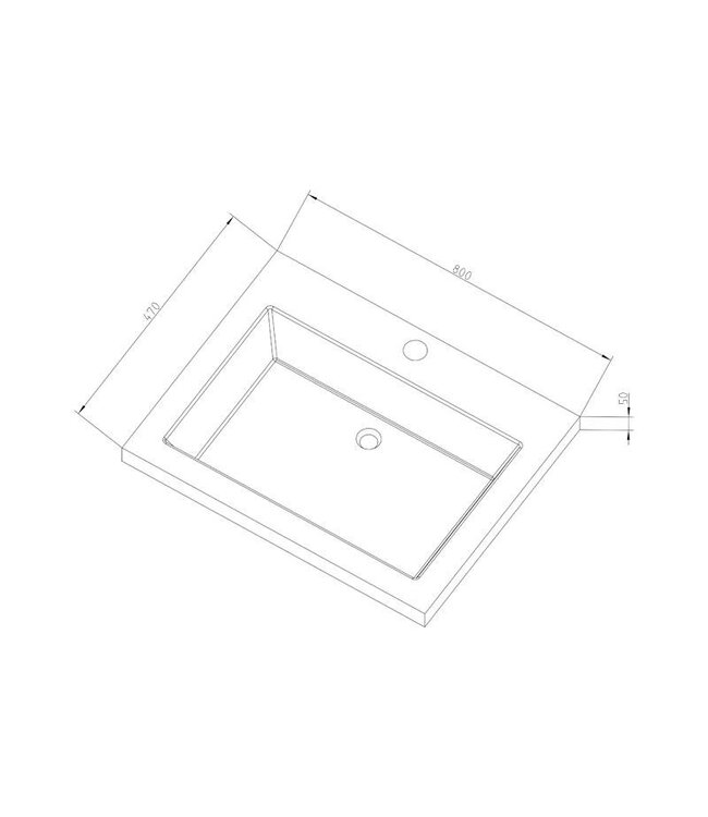 Badkamermeubelset 80cm met wastafel Vision Stone Sanipro massief eiken hout met natuursteen wasbak