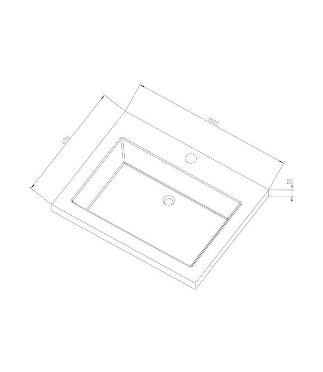 Badkamermeubelset 100cm met wastafel Vision Stone Sanipro massief eiken hout met natuursteen wasbak