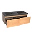 Badkamermeubelset 120cm met wastafel Vision Stone Sanipro massief eiken hout met Natuursteen wasbak