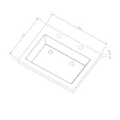 Badkamermeubelset 120cm met wastafel Vision Stone Sanipro massief eiken hout met Natuursteen wasbak