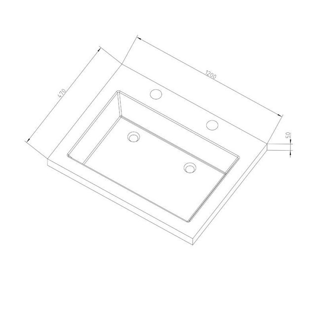 Badkamermeubelset 120cm met wastafel Vision Stone Sanipro massief eiken hout met Natuursteen wasbak