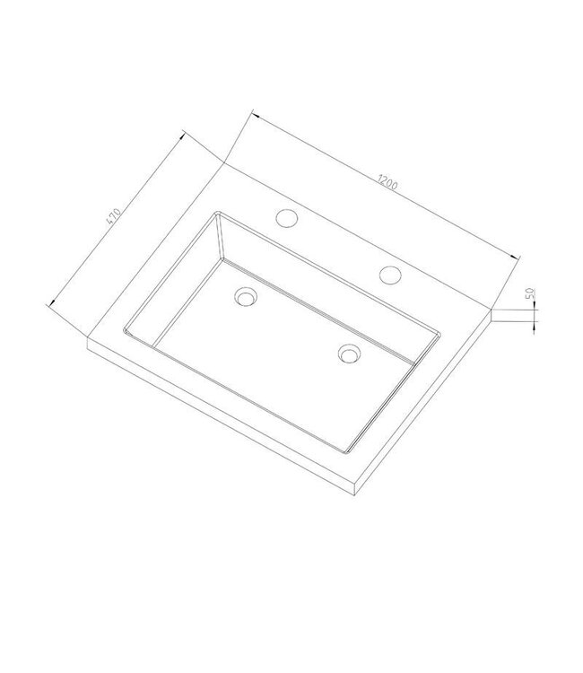 Badkamermeubelset 120cm met wastafel Vision Stone Sanipro massief eiken hout met Natuursteen wasbak