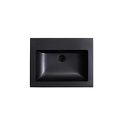 Wastafel Quartz Classic Mat Zwart 60x47x3 cm met kraangat Wastafel Quartz Classic Mat Zwart 60x47x3 cm met kraangat