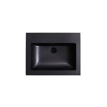 Wastafel Quartz Classic Mat Zwart 60x47x3 cm met kraangat