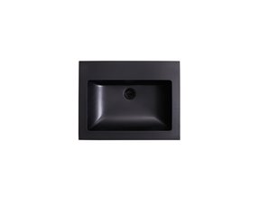 Wastafel Quartz Classic Mat Zwart 60x47x3 cm met kraangat