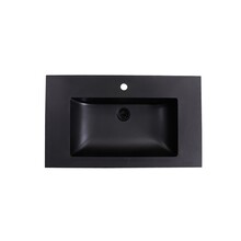 Wastafel Quartz Classic Mat Zwart 80x47x3 cm met kraangat