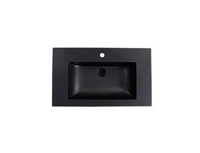 Wastafel Quartz Classic Mat Zwart 80x47x3 cm met kraangat