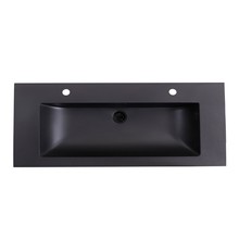 Wastafel Quartz Classic Mat Zwart 120x47x3 cm enkele bak met kraangat