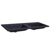 Wastafel Quartz Classic Mat Zwart 120x47x3 cm dubbele bak met 2 kraangaten Wastafel Quartz Classic Mat Zwart 120x47x3 cm dubbele bak met 2 kraangaten