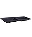 Wastafel Quartz Classic Mat Zwart 120x47x3 cm dubbele bak met 2 kraangaten